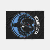 Minnesota Rebel Loon New Mn Artwork フリースブランケット (正面(横))