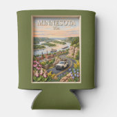 Minnesota Road Trip Landscape 3D Textured River 缶クーラー (裏面)