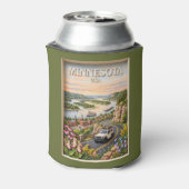 Minnesota Road Trip Landscape 3D Textured River 缶クーラー (缶裏面)