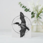 Minnesota State Bird Loon in Flight ポストカード (スタンド正面)