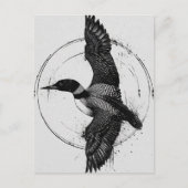 Minnesota State Bird Loon in Flight ポストカード (正面)
