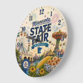 Minnesota State Fair Festival Summer Carnival ラージ壁時計 (傾斜)