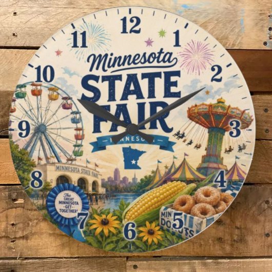 Minnesota State Fair Festival Summer Carnival ラージ壁時計