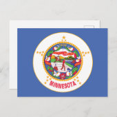 Minnesota State Flag Land of 10000 Lakes Seal ポストカード (正面/裏面)