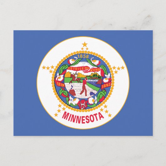 Minnesota State Flag Land of 10000 Lakes Seal ポストカード (正面)