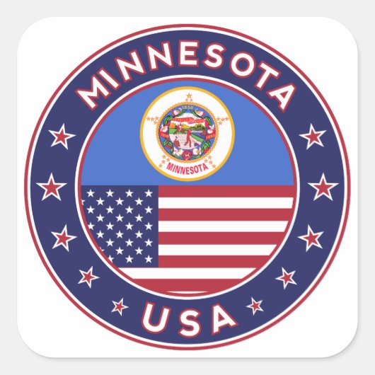 Minnesota sticker, phone case, bag, clock スクエアシール (正面)