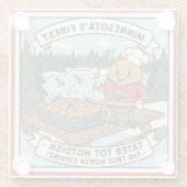 Minnesota Tater Tot Hotdish Retro Mascot Coaster ガラスコースター (裏面)