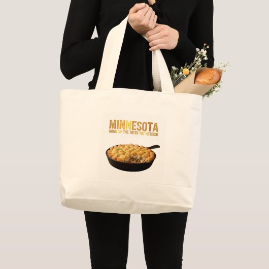Minnesota Tater Tot Hotdish, Tote ラージトートバッグ (正面(商品))