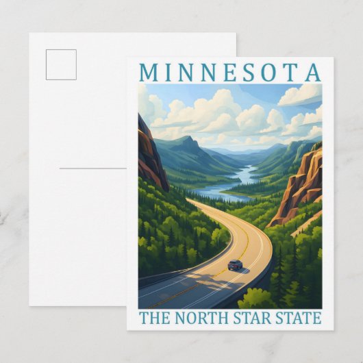 Minnesota the North Star State USA Travel Place ポストカード (正面/裏面)