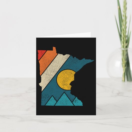 Minnesota Vintage State Map Mountains Hiking Pride カード (正面)