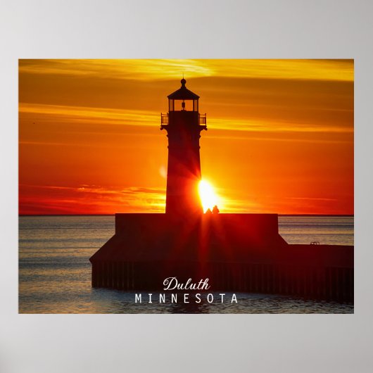 Minnesota's Lighthouse and Sunrise ポスター (正面)