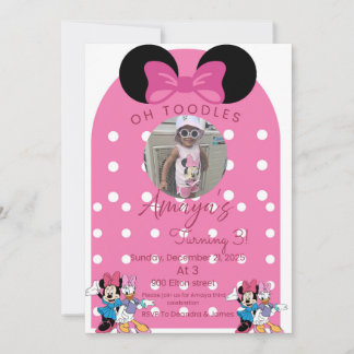 Minnie Mouse birthday invitations theme 招待状