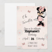 Minnie Mouse Birthday - Oh Twodlers 招待状 (正面/裏面)