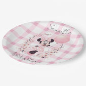 Minnie Mouse Editable name paper plates ペーパープレート (アングル)