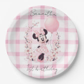 Minnie Mouse Editable name paper plates ペーパープレート (正面)
