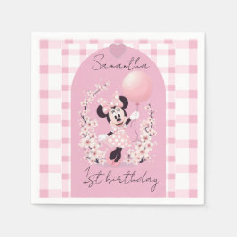 Minnie Mouse Editable name party napkins スタンダードカクテルナプキン