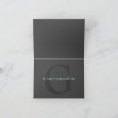 minniemayクラシックなモノグラムの結婚式は感謝していしています サンキューカード (内部)