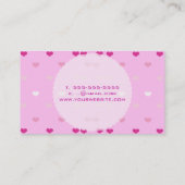 minniemayシャンデリア+ グラデーションなハート黒およびピンク 名刺 (裏面)