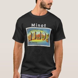 Minot North Dakotaと大文字葉書ポストマ Tシャツ