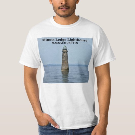 Minotsの棚の灯台、マサチューセッツTシャツ Tシャツ (正面)