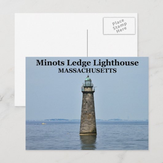 Minots Ledge Light house, Massachusettsはがき ポストカード (正面/裏面)