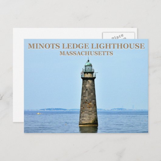 Minots Ledge Light house, Massachusettsはがき ポストカード (正面/裏面)