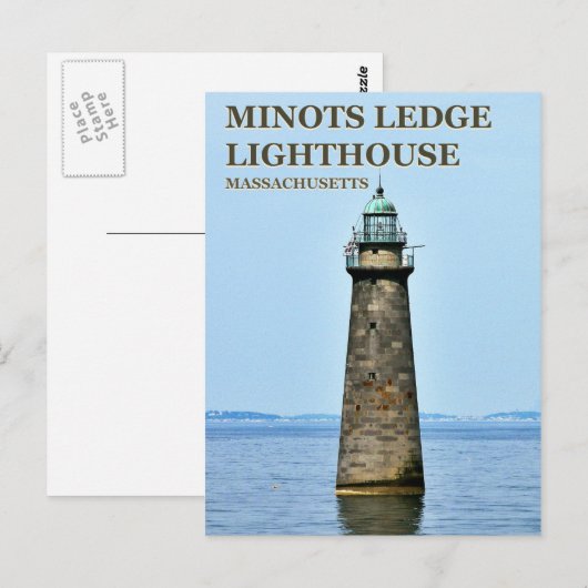 Minots Ledge Light house, Massachusettsはがき ポストカード (正面/裏面)