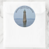 Minots Ledge Light house Massachusetts Stickers ラウンドシール (バッグ)