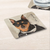 MinPin Tux スクエアペーパーコースター (アングル)