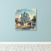 Minsk Belarus Orthodox Cathedral Urban Canvas キャンバスプリント (インサイチュ (ウッドフロア))