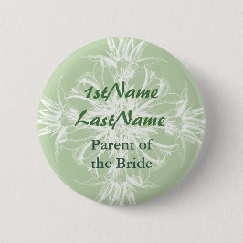 MintおよびWhiteヴィンテージフローラ名タグ 缶バッジ