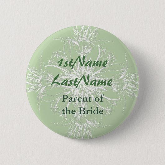 MintおよびWhiteヴィンテージフローラ名タグ 缶バッジ (正面)