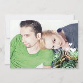 MintとBlack Your Photo モダン Succulent 結婚's 招待状 (裏面)