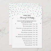 Mint 2xベビーシャワーゲームの願い |誰を推測する 招待状 (正面/裏面)