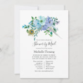 Mint and Blue Bohoベビーまたはブライダルシャワーby Mail 招待状 (正面)