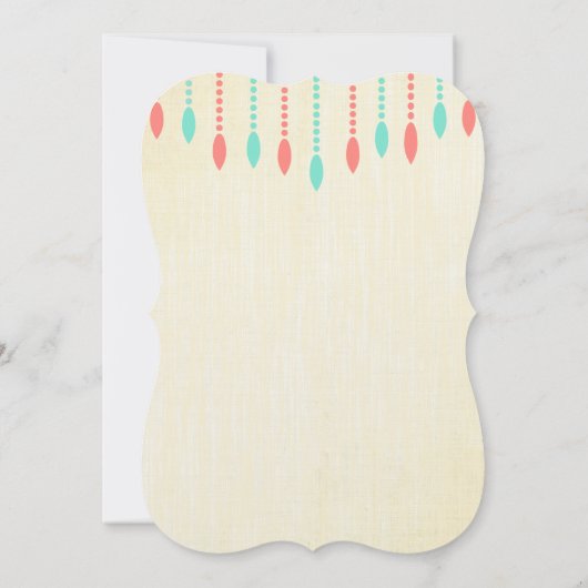 Mint and Coral Modern Tear Drop Beaded Invitation 招待状 (裏面)