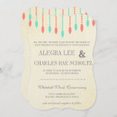 Mint and Coral Modern Tear Drop Beaded Invitation 招待状 (正面/裏面)