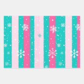Mint and Pink Christmas ラッピングペーパーシート (正面2)