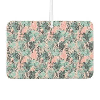 Mint and Pink Forest Pattern カーエアーフレッシュナー