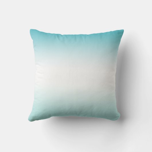 Mint Aqua White Tropical Beach Leaves クッション (裏面)