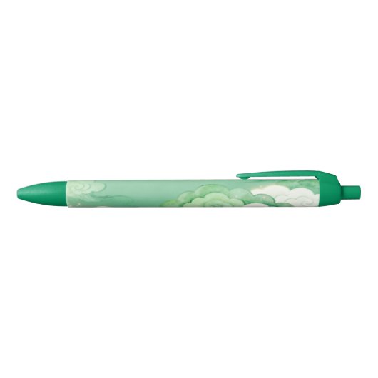 Mint Auspicious Clouds Pen 黒ボールペン (トップ)