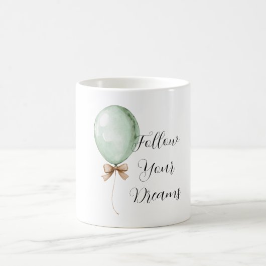 Mint Balloon Cream Bow Dreams コーヒーマグカップ (中央)