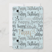 Mint Birthday Celebration Balloons Confetti  招待状 (裏面)