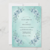 Mint Blue Ethereal Spring Wedding 招待状 (正面)