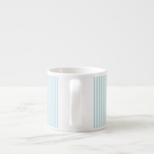 Mint Blue Pinstripe Mug – Custom Initial & Name  エスプレッソカップ (裏面)
