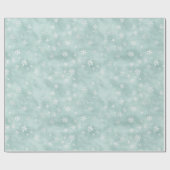 Mint Blue White Snowflakes Christmas ラッピングペーパー (フラット)