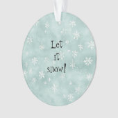 Mint Blue White Snowflakes Peppermint Christmas オーナメント (正面)