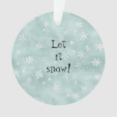 Mint Blue White Snowflakes Peppermint Christmas オーナメント (正面)
