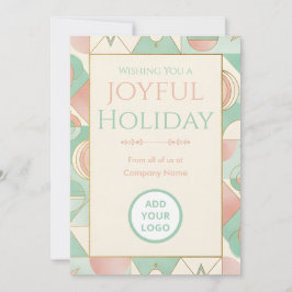 Mint & Blush Retro | Logo-Ready Corporate シーズンカード