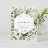 Mint Botanical Elegance Wedding 招待状 (スタンド正面)
